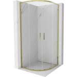 Mexen - exo cabine de douche demi - circulaire coulissante 90 x 90 cm, transparent, or - 8132 - 090 - ...