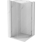 Mexen - exo cabine de douche pentagonale pivotante 80 x 80 cm, transparent, chrome - 812 - 080 - 080 ...