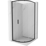 Mexen - exo cabine de douche quart de cercle coulissante 90 x 90 cm, transparente, noire - 8131 - 090 ...