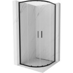 Mexen - exo cabine de douche semi - circulaire coulissante 100 x 100 cm, transparent, noir - 8132 - 100 ...