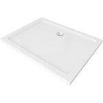 Mexen - flat receveur de douche rectangulaire slim 100 x 70 cm, blanc, siphon chrome - 40107010