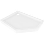 Mexen flow + receveur de douche pentagonal gauche 100 x 80 cm, blanc brillant - 46p108010lh