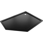 Mexen - flow receveur pentagonal slim droit 90 x 80 cm, noir mat - 46p708090r