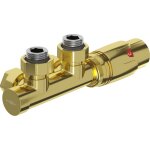 Mexen - g00 ensemble thermostatique d'angle, duplex, dn50, or - w907 - 900 - 50