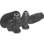 Mexen - g00 ensemble thermostatique coud� / droit avec rosace r, duplex, dn50, anthracite - w908 - 900 ...