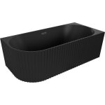 Mexen - gia baignoire autoportante d'angle rainur�e droite 150 x 75 cm, noir mat, trop - plein noir - ...