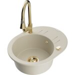 Mexen - kevin vier granit 1 bac avec gouttoir et robinet cuisine elia, beige - 6517 - 69 - 670101 - ...
