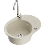 Mexen - kevin �vier granit 1 bac avec �gouttoir et robinet de cuisine telma, beige - 6517 - 69 - 670200 ...