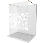 Mexen - kioto paroi de douche autoportante 100 x 200 cm, transparent / design blanc 8 mm, or rose - 800 ...