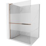 Mexen - kioto + l paroi de douche avec �tag�re walk - in 120 x 200 cm, transparent / opaque, or rose ...