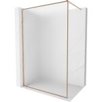 Mexen - kioto - xf paroi de douche walk - in avec cadre 60 x 202 cm, verre dpoli 10 mm, cuivre bross ...