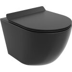 Mexen - lena cuvette wc rimless tornado avec abattant slim, duroplast, noir mat - 30220185t