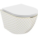 Mexen - lena cuvette wc sans bride avec si�ge slim et syst�me de descente douce, en duroplast, blanc ...