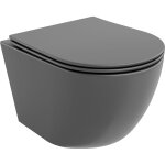 Mexen - lena cuvette wc sans bride avec si�ge slim et syst�me de descente douce, en duroplast, gris fonc� ...