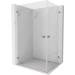 Mexen - lunar - b duo cabine de douche pivotante 100 x 90 cm, transparent, cuivre bross� - 832 - 100l ...