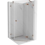 Mexen lunar cabine de douche pentagonale pivotante droite 90 x 90 cm, transparent, or rose - 831 - 090p ...
