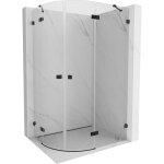 Mexen - lunar cabine de douche quart de cercle pivotante droite 100 x 80 cm, transparent, noir - 833 ...