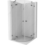 Mexen - lunar cabine de douche semi - circulaire pivotante 90 x 90 cm, transparent, gris canon bross ...