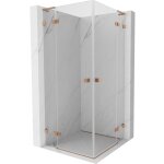 Mexen - lunar l duo cabine de douche pivotante 80 x 80 cm, transparent, cuivre bross - 834l - 080l - ...