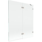 Mexen lunar paravent de baignoire � 2 vantaux droit 140 x 150 cm, transparent, nickel bross� - 897 - ...