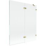 Mexen - lunar paravent de baignoire à 2 volets droit 140 x 150 cm, transparent, doré - 897 - 140 - 100 ... Mexen - lunar paravent de baignoire à 2 volets droit 140 x 150 cm, transparent, doré - 897 - 140 - 100 ...