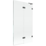 Mexen - lunar l pare - baignoire 2 volets droit 100 x 150 cm, transparent, m�tal gun - 897l - 100 - 100 ...