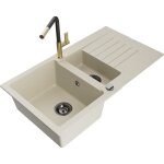 Mexen - matias évier en granit 1, 5 bac avec égouttoir et mitigeur flora, beige - 6502 - 69 - 670401 ... Mexen - matias évier en granit 1, 5 bac avec égouttoir et mitigeur flora, beige - 6502 - 69 - 670401 ...