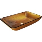 Mexen - megan lavabo � poser en verre 56 x 36 cm, dor� - 24135650