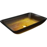 Mexen - megan lavabo en verre pos� sur le comptoir 56 x 36 cm, or fonc� - 24135651