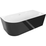 Mexen mia baignoire d'angle autoportante droite 150 x 75 cm, blanche / noire, vacuation blanche - 52691507575 ...