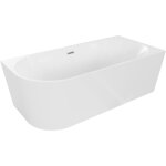 Mexen mia baignoire autoportante d'angle droite 140 x 75 cm, blanche, trop - plein nickel bross� - 52691407500 ...