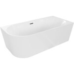Mexen mia baignoire lot d'angle droit 140 x 75 cm, blanche, trop - plein gun metal - 52691407500p - ...