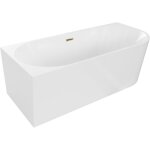 Mexen - mia baignoire �lot angulaire gauche 180 x 80 cm, blanche, �vacuation dor�e - 52691808000l - 50 ...