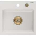 Mexen - milo �vier en granit � 1 cuve 435 x 410 mm, blanc, siphon or - 6505441000 - 20 - g