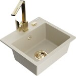 Mexen - milo vier en granit  1 cuve avec robinet mlangeur rita, beige - 6505 - 69 - 670300 - 50