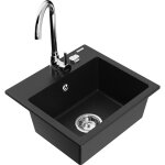 Milo vier en granit  1 cuve et robinet mlangeur telma, noir - 6505 - 77 - 670200 - 00 - mexen