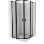 Mexen - mist l cabine de douche demi - ronde battante 90 x 90 cm, cadre noir, noir - 8a32l - 090 - 090 ...