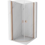 Mexen - mist cabine de douche demi - ronde pivotante 70 x 70 cm, transparent, cuivre bross - 8a31 - ...