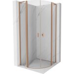 Mexen - mist l cabine de douche demi - ronde pivotante 90 x 90 cm, transparent, cuivre bross - 8a32l ...