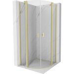 Mexen - mist cabine de douche demi - ronde pivotante 90 x 90 cm, transparent, or bross - 8a32 - 090 ...
