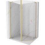Mexen - mist l cabine de douche pentagonale asym�trique pivotante 100x80 cm, transparent, or bross� - ...