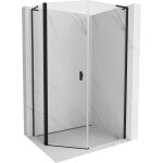 Mexen - mist l cabine de douche pentagonale asym�trique pivotante 90 x 100 cm, transparente, noire - ...