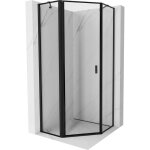 Mexen - mist cabine de douche pentagonale pivotante gauche 80 x 80 cm, cadre noir, noir - 8a8 - 080 - ...