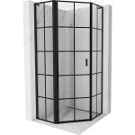 Mexen - mist l cabine de douche pentagonale pivotante gauche 80 x 80 cm, grille noire, noire - 8a8l - ...