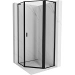 Mexen - mist l cabine de douche pentagonale avec porte battante droite 100 x 100 cm, cadre noir, noir ...