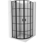 Mexen - mist cabine de douche semi - circulaire pivotante 80 x 80 cm, grille noire, noir - 8a32 - 080 ...