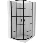 Mexen - mist cabine de douche semi - ronde pivotante 80 x 80 cm, grille noire, noir - 8a31 - 080 - 080 ...