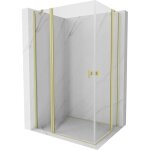 Mexen - mist duo cabine de douche pivotante 80 x 70 cm, transparent, or bross� - 8a4 - 080 - 070 - 55 ...