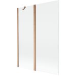 Mexen - mist paravent de baignoire � 2 panneaux 130 x 150 cm, transparent, cuivre bross� - 8a9 - 130 ...