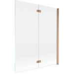 Mexen - mist pare - baignoire 2 volets droit 140 x 150 cm, transparent, cuivre bross� - 8a9 - 140 - 002 ...